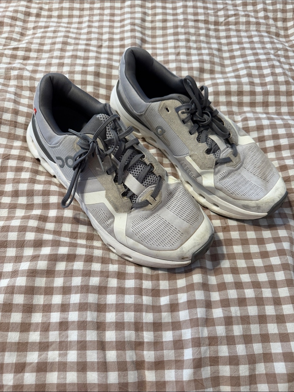On Running Men's Light Gray and Dark Gray Athletic Shoes